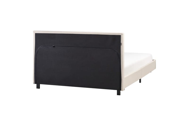 Seng med lamelramme Albi - Beige, sort/Polyester, 140x200 cm - Møbler - Senge - Sengeramme & sengestel