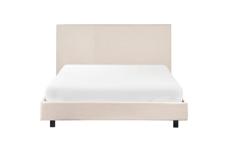 Seng med lamelramme Albi - Beige, sort/Polyester, 140x200 cm - Møbler - Senge - Sengeramme & sengestel