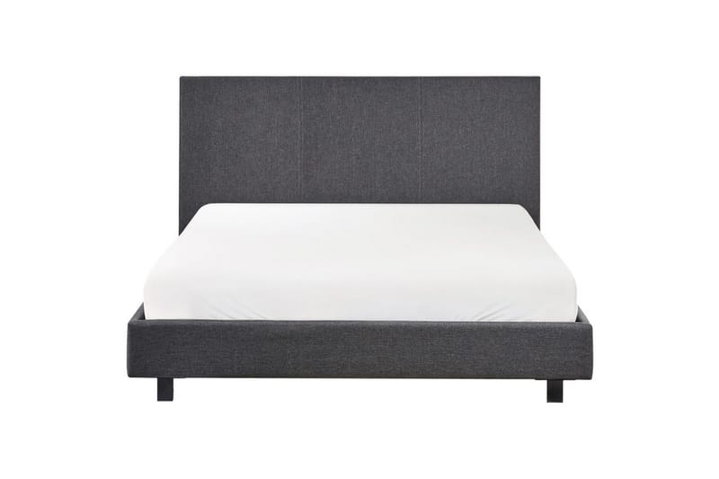 Seng med lamelramme Albi - Grå, sort/Polyester, 140x200 cm - Møbler - Senge - Sengeramme & sengestel