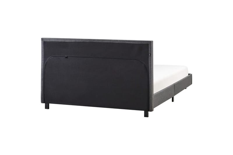Seng med lamelramme Albi - Grå, sort/Polyester, 140x200 cm - Møbler - Senge - Sengeramme & sengestel