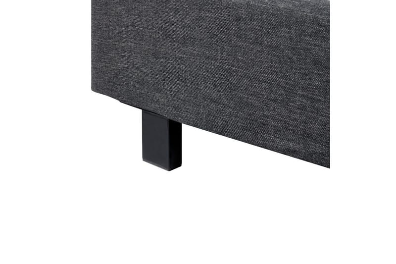 Seng med lamelramme Albi - Grå, sort/Polyester, 140x200 cm - Møbler - Senge - Sengeramme & sengestel