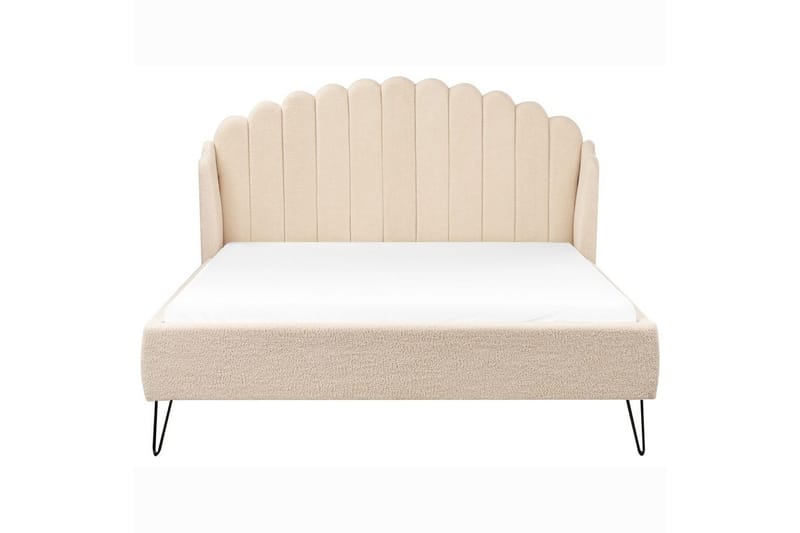 Seng med lamelramme Ambillou - Beige, sort, 140x200 cm - Møbler - Senge - Sengeramme & sengestel