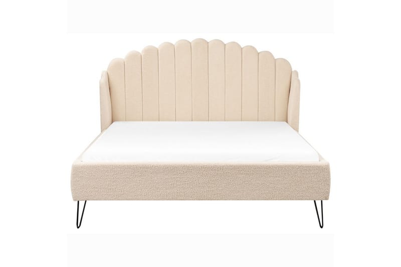 Seng med lamelramme Ambillou - Beige, sort, 140x200 cm - Møbler - Senge - Sengeramme & sengestel