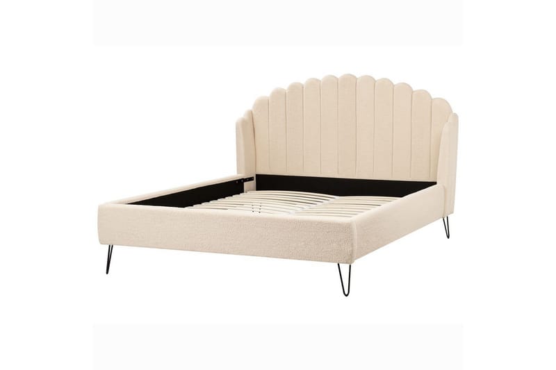 Seng med lamelramme Ambillou - Beige, sort, 160x200 cm - Møbler - Senge - Sengeramme & sengestel