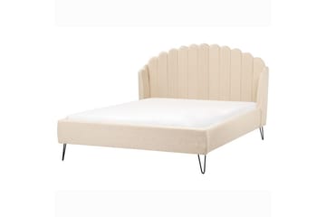 Seng med lamelramme Ambillou - Beige, sort, 160x200 cm - Møbler - Senge - Sengeramme & sengestel