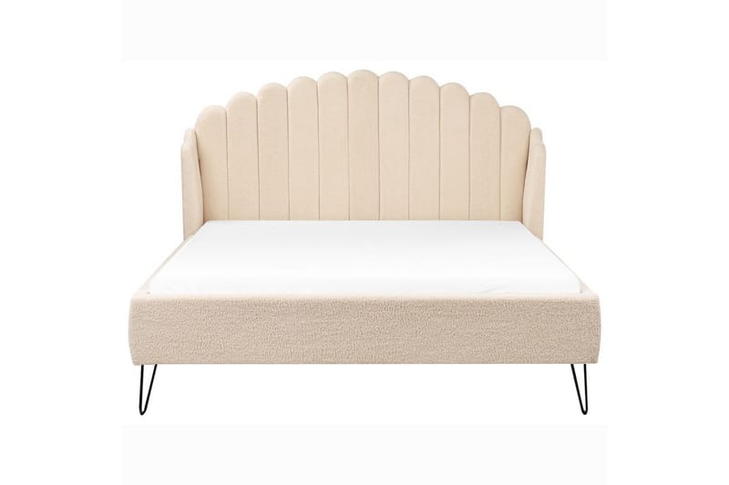 Seng med lamelramme Ambillou - Beige, sort, 160x200 cm - Møbler - Senge - Sengeramme & sengestel