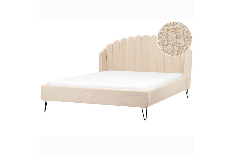 Seng med lamelramme Ambillou - Beige, sort, 180x200 cm - Møbler - Senge - Sengeramme & sengestel