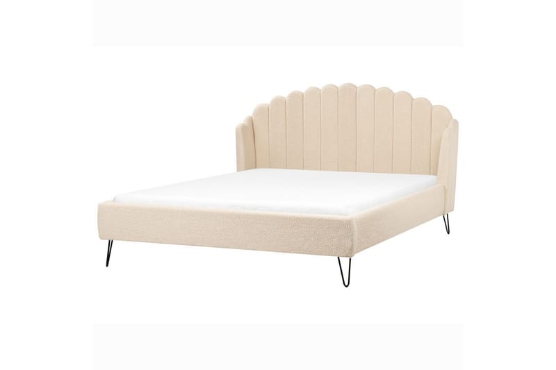 Seng med lamelramme Ambillou - Beige, sort, 180x200 cm - Møbler - Senge - Sengeramme & sengestel