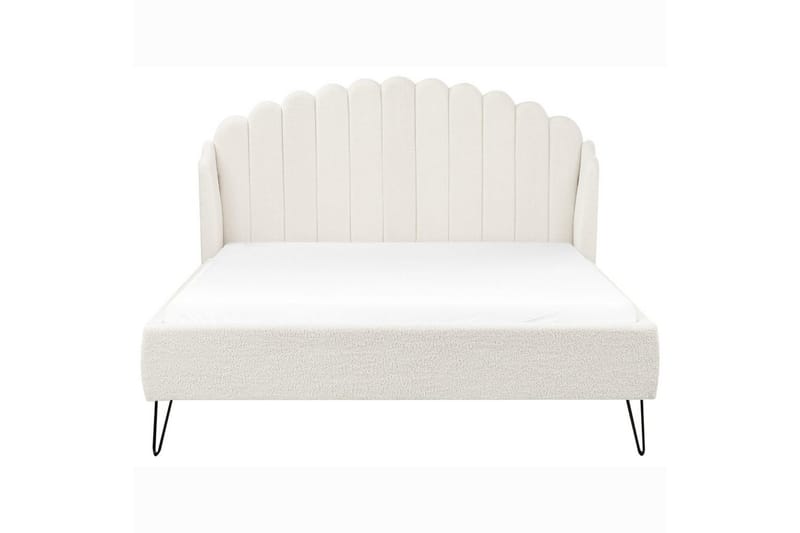 Seng med lamelramme Ambillou - Hvid, Sort, 140x200 cm - Møbler - Senge - Sengeramme & sengestel