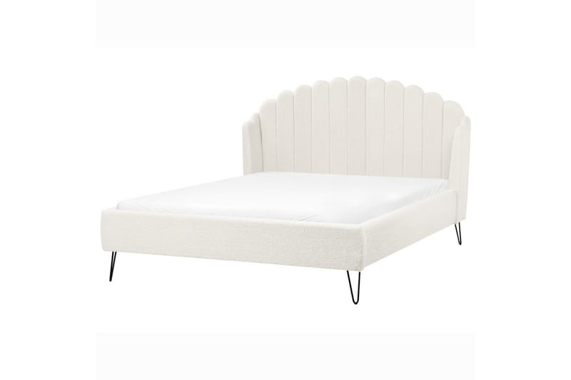 Seng med lamelramme Ambillou - Hvid, Sort, 140x200 cm - Møbler - Senge - Sengeramme & sengestel