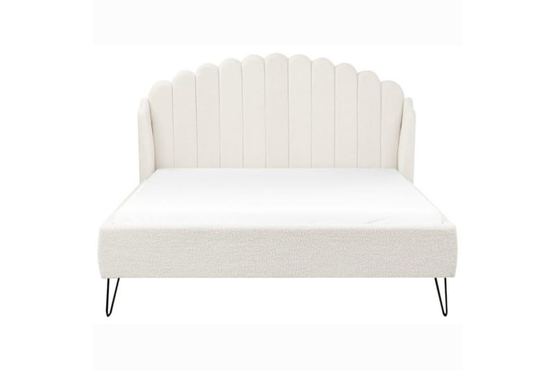 Seng med lamelramme Ambillou - Hvid, Sort, 160x200 cm - Møbler - Senge - Sengeramme & sengestel