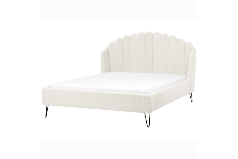 Seng med lamelramme Ambillou - Hvid, Sort, 160x200 cm - Møbler - Senge - Sengeramme & sengestel