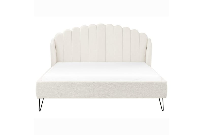 Seng med lamelramme Ambillou - Hvid, Sort, 180x200 cm - Møbler - Senge - Sengeramme & sengestel