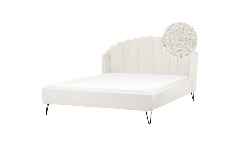 Seng med lamelramme Ambillou - Hvid, Sort, 180x200 cm - Møbler - Senge - Sengeramme & sengestel