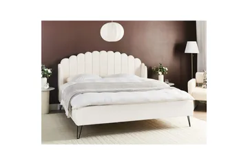 Seng med lamelramme Ambillou - Hvid, Sort, 180x200 cm - Møbler - Senge - Sengeramme & sengestel