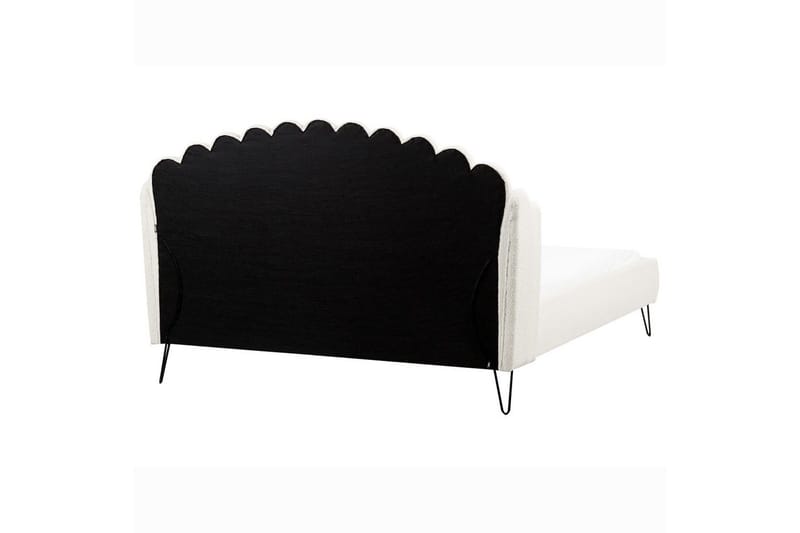 Seng med lamelramme Ambillou - Hvid, Sort, 180x200 cm - Møbler - Senge - Sengeramme & sengestel