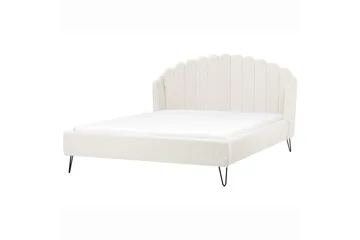 Seng med lamelramme Ambillou - Hvid, Sort, 180x200 cm - Møbler - Senge - Sengeramme & sengestel