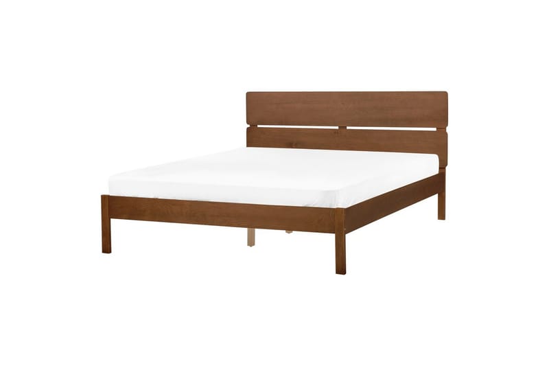 Seng med lamelramme Boisset, Brun/Gummitræ, 160x200 cm