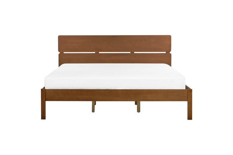 Seng med lamelramme Boisset - Brun/Gummitræ, 180x200 cm - Møbler - Senge - Sengeramme & sengestel