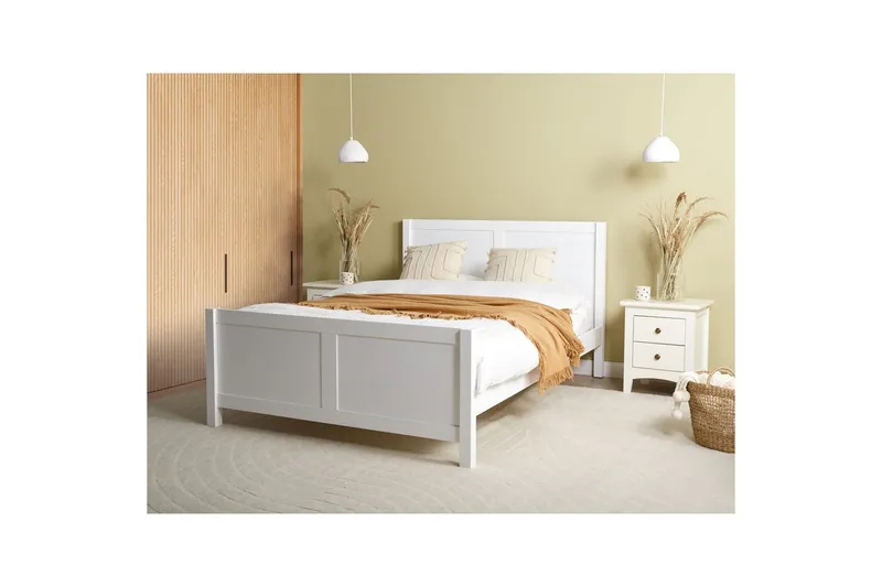 Seng med lamelramme Champagnat - Hvid, 140x200 cm - Møbler - Senge - Sengeramme & sengestel