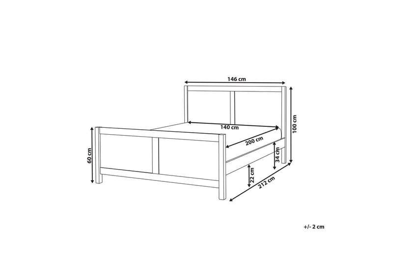 Seng med lamelramme Champagnat - Lyst træ, 140x200 cm - Møbler - Senge - Sengeramme & sengestel