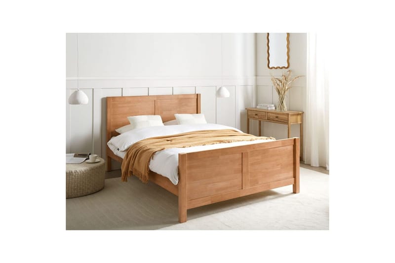 Seng med lamelramme Champagnat - Lyst træ, 140x200 cm - Møbler - Senge - Sengeramme & sengestel