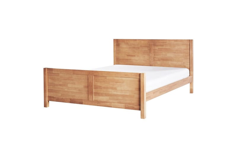 Seng med lamelramme Champagnat, Lyst træ, 160x200 cm