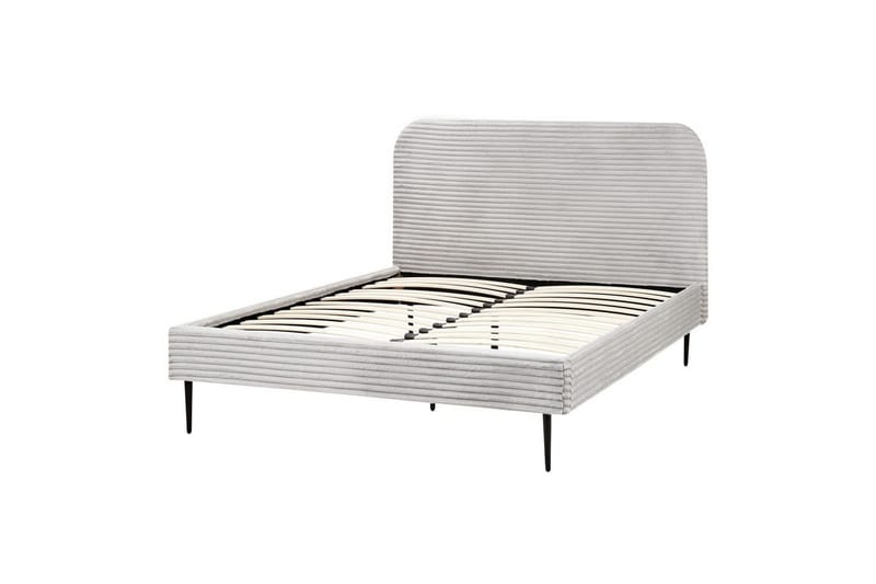 Seng med lamelramme Flayat - Grå, sort, 140x200 cm - Møbler - Senge - Sengeramme & sengestel