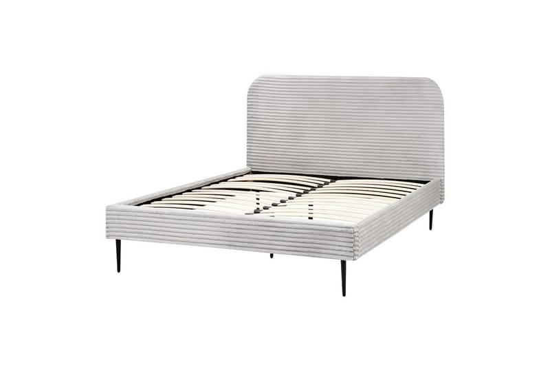 Seng med lamelramme Flayat, Grå, sort, 140x200 cm
