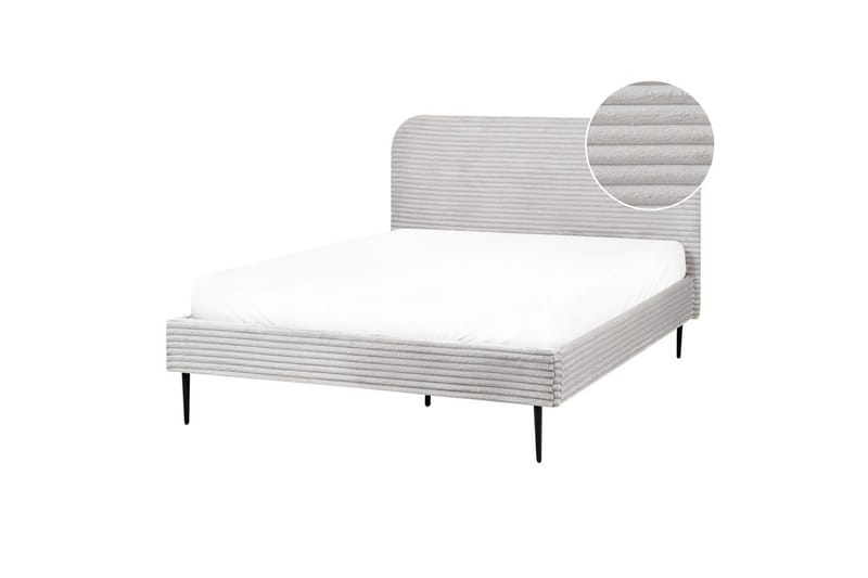 Seng med lamelramme Flayat - Grå, sort, 140x200 cm - Møbler - Senge - Sengeramme & sengestel