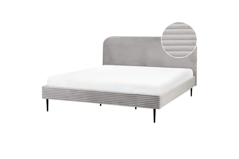 Seng med lamelramme Flayat - Grå, sort, 180x200 cm - Møbler - Senge - Sengeramme & sengestel