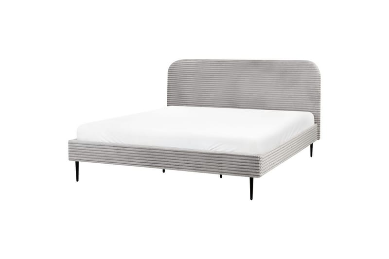 Seng med lamelramme Flayat - Grå, sort, 180x200 cm - Møbler - Senge - Sengeramme & sengestel