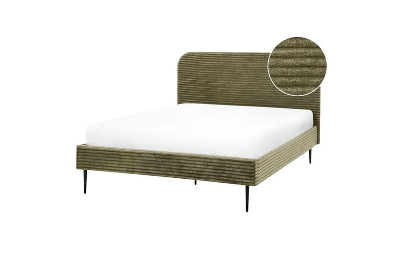 Seng med lamelramme Flayat - Grøn, Sort, 140x200 cm - Møbler - Senge - Sengeramme & sengestel