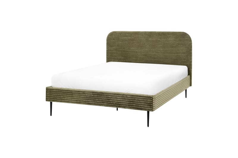 Seng med lamelramme Flayat - Grøn, Sort, 140x200 cm - Møbler - Senge - Sengeramme & sengestel