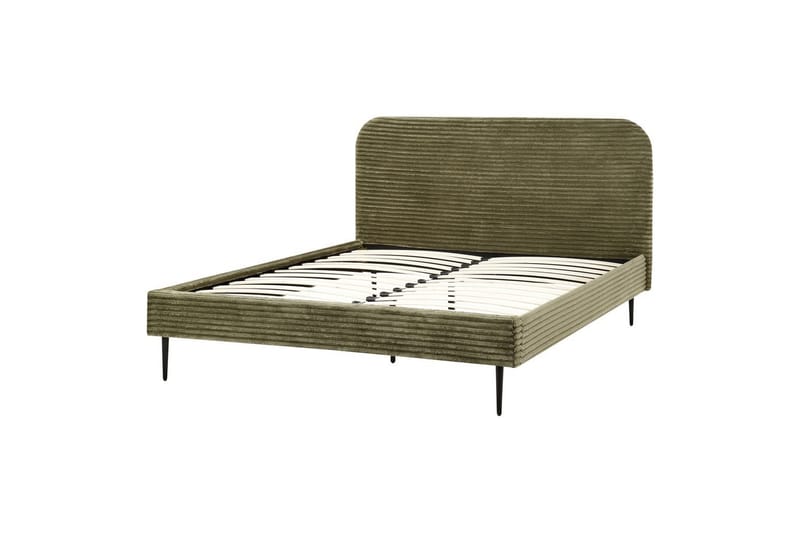 Seng med lamelramme Flayat, Grøn, Sort, 160x200 cm