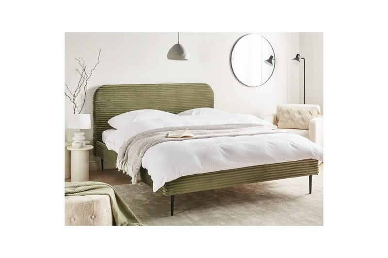 Seng med lamelramme Flayat - Grøn, Sort, 160x200 cm - Møbler - Senge - Sengeramme & sengestel