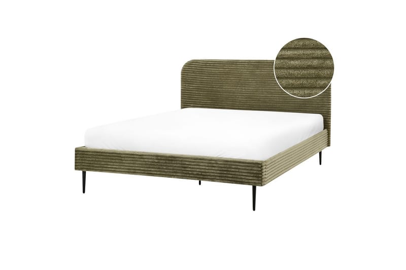 Seng med lamelramme Flayat - Grøn, Sort, 160x200 cm - Møbler - Senge - Sengeramme & sengestel
