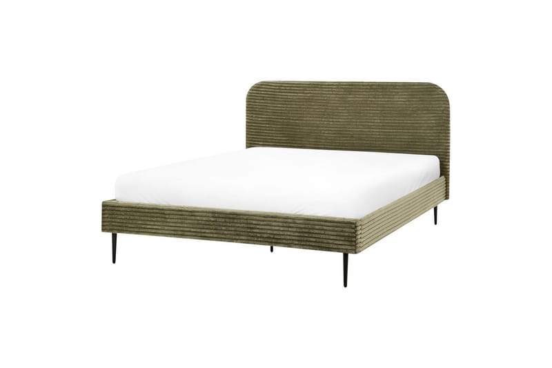 Seng med lamelramme Flayat - Grøn, Sort, 160x200 cm - Møbler - Senge - Sengeramme & sengestel