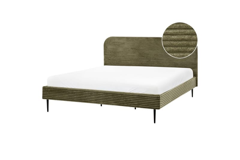 Seng med lamelramme Flayat - Grøn, Sort, 180x200 cm - Møbler - Senge - Sengeramme & sengestel