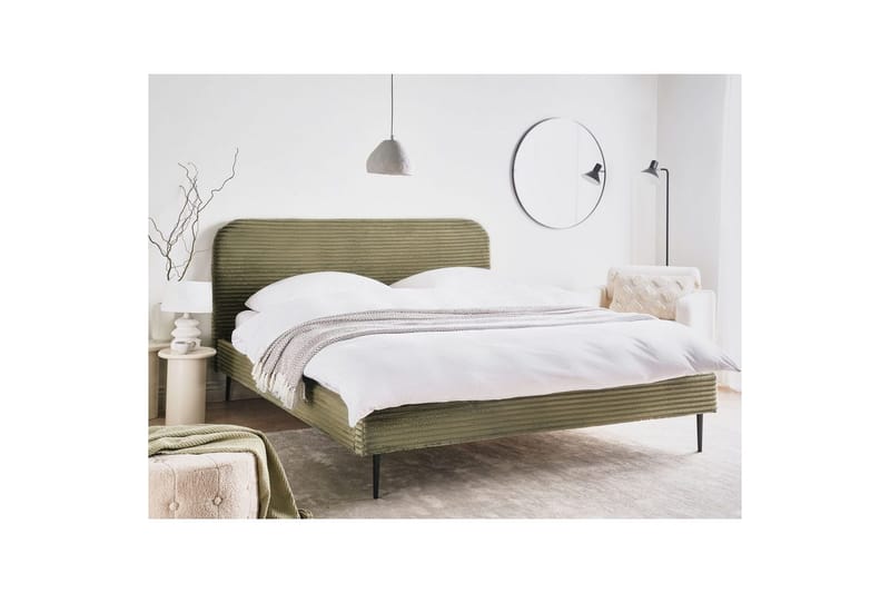 Seng med lamelramme Flayat - Grøn, Sort, 180x200 cm - Møbler - Senge - Sengeramme & sengestel