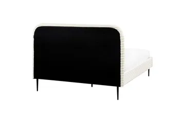 Seng med lamelramme Flayat - Hvid, Sort, 140x200 cm - Møbler - Senge - Sengeramme & sengestel