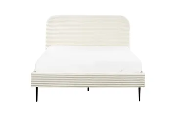 Seng med lamelramme Flayat - Hvid, Sort, 140x200 cm - Møbler - Senge - Sengeramme & sengestel