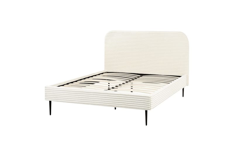 Seng med lamelramme Flayat - Hvid, Sort, 140x200 cm - Møbler - Senge - Sengeramme & sengestel