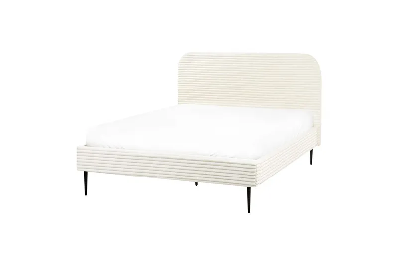 Seng med lamelramme Flayat - Hvid, Sort, 140x200 cm - Møbler - Senge - Sengeramme & sengestel