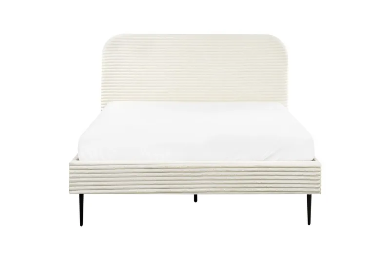 Seng med lamelramme Flayat - Hvid, Sort, 140x200 cm - Møbler - Senge - Sengeramme & sengestel