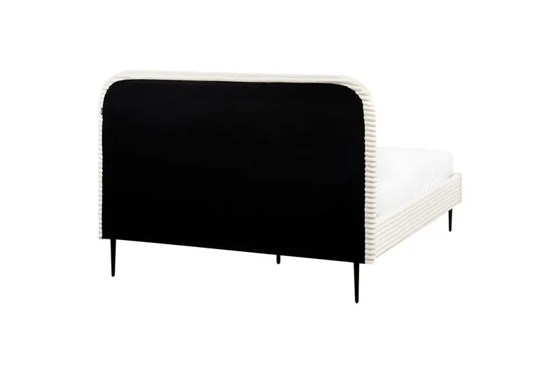 Seng med lamelramme Flayat - Hvid, Sort, 140x200 cm - Møbler - Senge - Sengeramme & sengestel