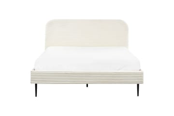 Seng med lamelramme Flayat - Hvid, Sort, 160x200 cm - Møbler - Senge - Sengeramme & sengestel