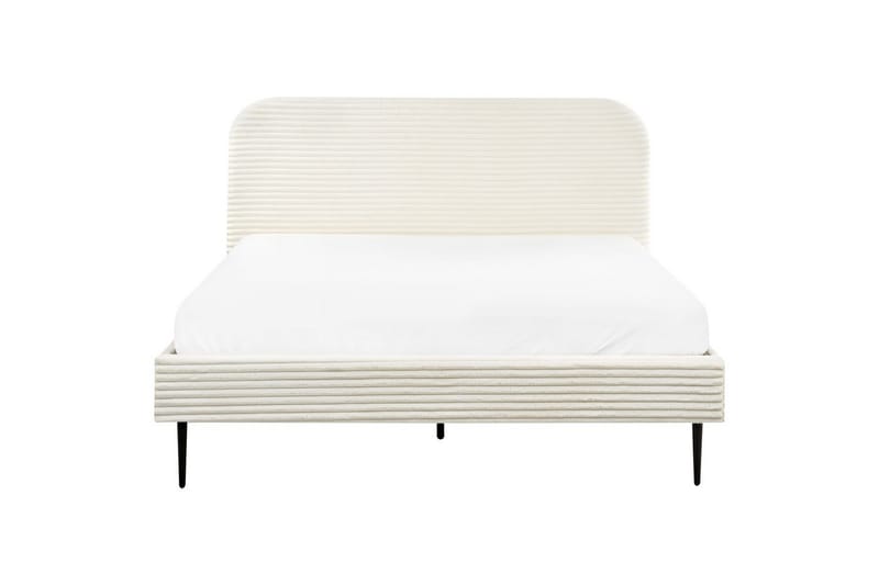 Seng med lamelramme Flayat - Hvid, Sort, 160x200 cm - Møbler - Senge - Sengeramme & sengestel