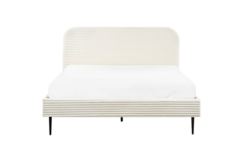 Seng med lamelramme Flayat - Hvid, Sort, 160x200 cm - Møbler - Senge - Sengeramme & sengestel