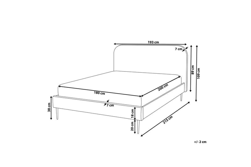 Seng med lamelramme Flayat - Hvid, Sort, 180x200 cm - Møbler - Senge - Sengeramme & sengestel